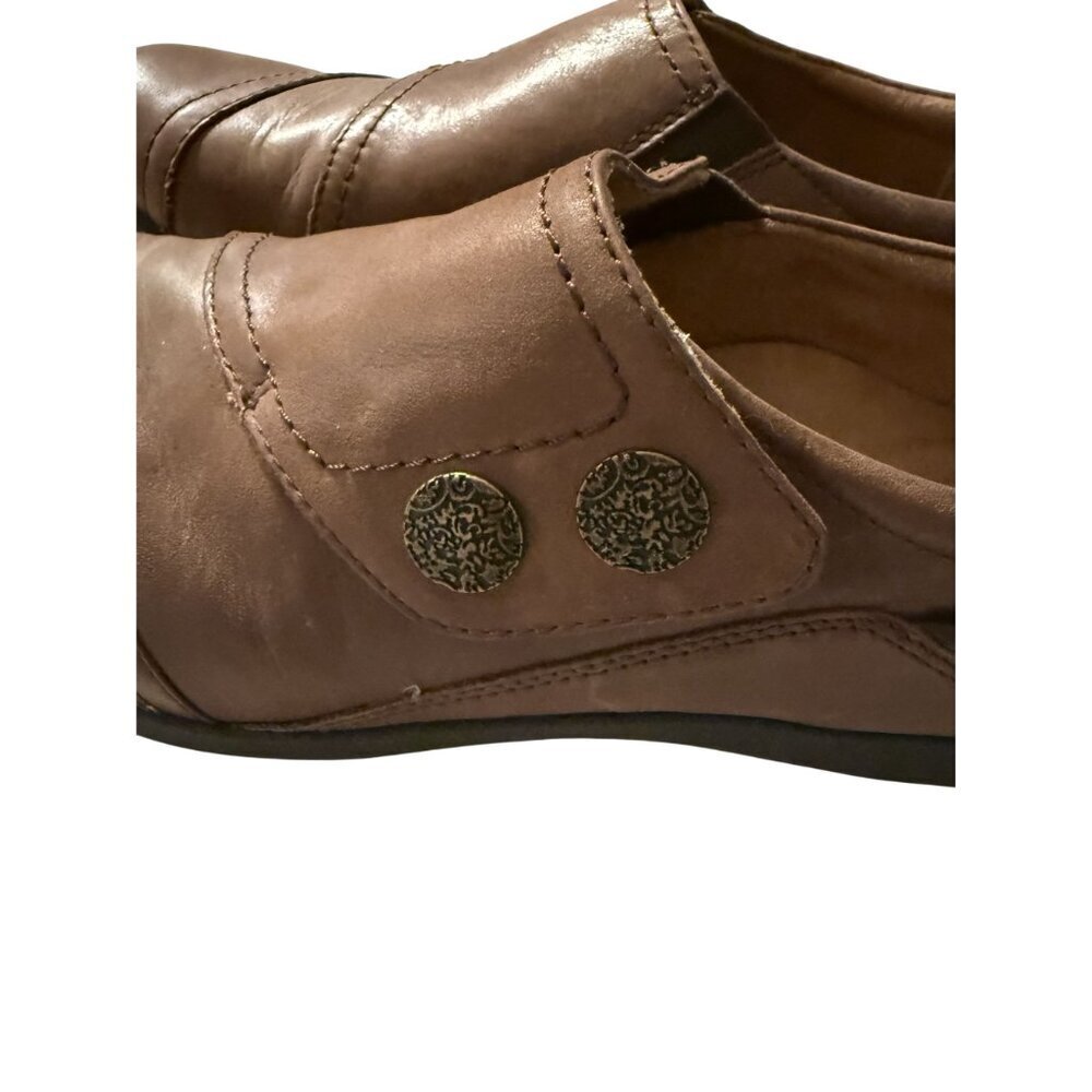 Aetrex  Womens Brown Leather Slip-On Shoes With Braided Decorative Size 9 - Picture 7 of 9